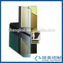 Chinese manufacturer of curtain wall aluminium profiles with colourful surfacements for t-slot aluminum profile